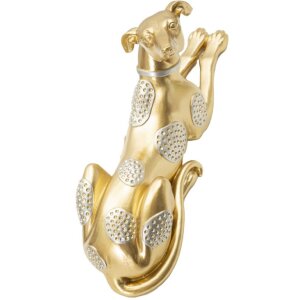 Mauro Ferretti scultura cane 32,2x9,5x18,3 cm oro argento