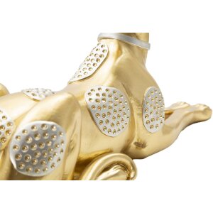 Mauro Ferretti scultura cane 32,2x9,5x18,3 cm oro argento