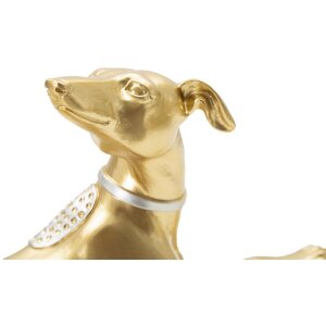Mauro Ferretti scultura cane 32,2x9,5x18,3 cm oro argento