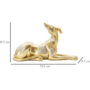 Mauro Ferretti scultura cane 32,2x9,5x18,3 cm oro argento