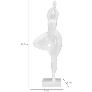 Mauro Ferretti figura yoga in piedi Donna Yoga 16x9x45,8 cm bianco