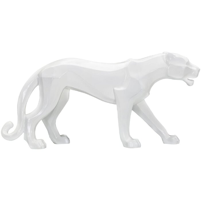 Mauro Ferretti scultura pantera bianca 70x18x32,5 cm