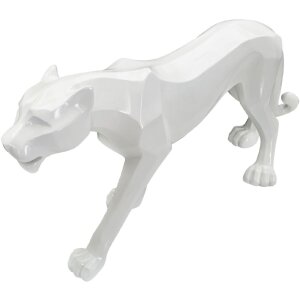 Mauro Ferretti scultura pantera bianca 70x18x32,5 cm