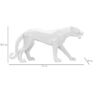 Mauro Ferretti scultura pantera bianca 70x18x32,5 cm