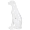 Mauro Ferretti figura leopardata seduta 27x38x74 cm bianco