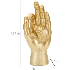 Mauro Ferretti scultura a mano Ok Hand 10x7x22,5 cm oro
