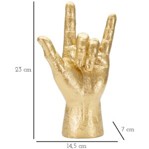Mauro Ferretti scultura a mano Yeah Hand 14,5x7x23 cm oro