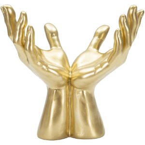 Mauro Ferretti scultura a mano Peace Hands 25x15x24 cm oro