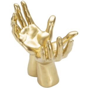 Mauro Ferretti scultura a mano Peace Hands 25x15x24 cm oro