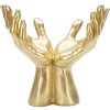 Mauro Ferretti scultura a mano Peace Hands 25x15x24 cm oro