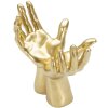 Mauro Ferretti scultura a mano Peace Hands 25x15x24 cm oro