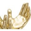 Mauro Ferretti scultura a mano Peace Hands 25x15x24 cm oro