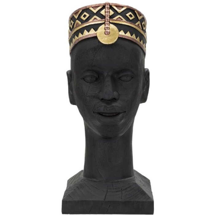 Mauro Ferretti Busto Massai Uomo 25x25x56 cm nero