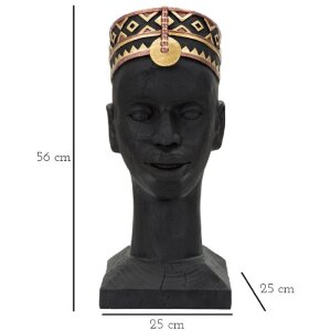 Mauro Ferretti Busto Massai Uomo 25x25x56 cm nero