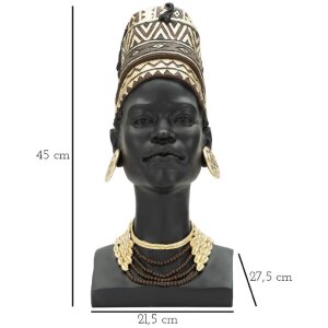 Mauro Ferretti Busto Massai Donna Coppa 21,5x27,5x45 cm nero