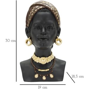Mauro Ferretti Busto Massai Donna 19x18,5x30 cm nero