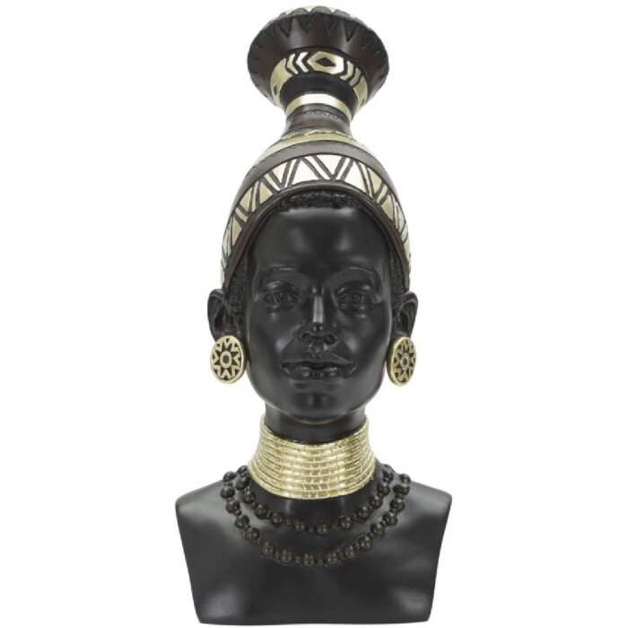 Mauro Ferretti Busto Donna Massai Tribù 23x19x38,5 cm nero