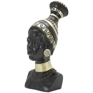 Mauro Ferretti Busto Donna Massai Tribù 23x19x38,5 cm nero