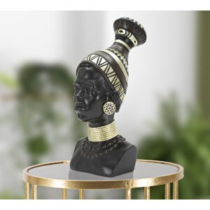 Mauro Ferretti Busto Donna Massai Tribù 23x19x38,5 cm nero