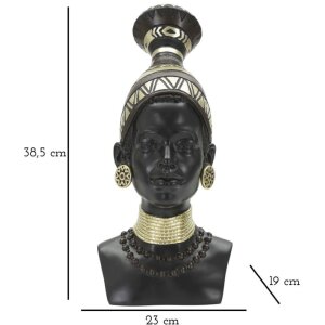 Mauro Ferretti Busto Donna Massai Tribù 23x19x38,5 cm nero