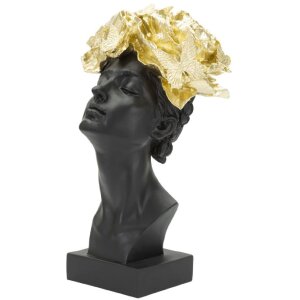 Mauro Ferretti Busto Donna con Farfalla 21x20x36,5 cm oro nero
