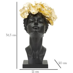 Mauro Ferretti Busto Donna con Farfalla 21x20x36,5 cm oro nero