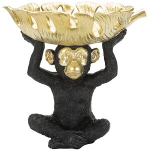 Mauro Ferretti scimmia decorativa con ciotola di foglie...