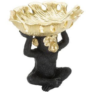 Mauro Ferretti scimmia decorativa con ciotola di foglie...