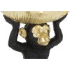 Mauro Ferretti scimmia decorativa con ciotola di foglie 25,2x21x24 cm oro nero