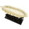 Mauro Ferretti figurina decorativa trio di scimmie con ciotola di foglie 43x15,7x20 cm oro nero