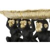 Mauro Ferretti figurina decorativa trio di scimmie con ciotola di foglie 43x15,7x20 cm oro nero