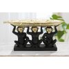 Mauro Ferretti figurina decorativa trio di scimmie con ciotola di foglie 43x15,7x20 cm oro nero