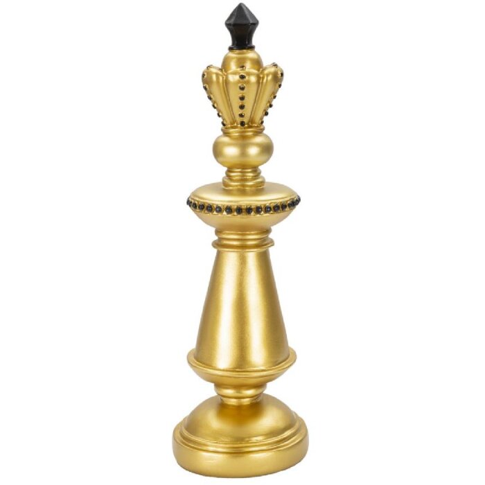 Mauro Ferretti scacchi re Ø 11x32,5 cm decorazione oro nero