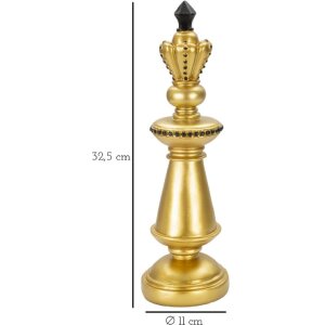 Mauro Ferretti scacchi re Ø 11x32,5 cm decorazione oro nero