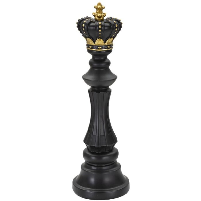 Mauro Ferretti scacchi re Ø 13x40,5 cm decorazione oro nero