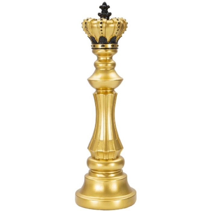 Mauro Ferretti scacchi re Ø 13x40,5 cm decorazione oro nero