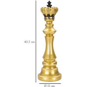 Mauro Ferretti scacchi re Ø 13x40,5 cm decorazione oro nero