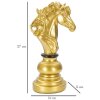 Mauro Ferretti scacchi decorazione cavallo 14x11x27 cm oro nero