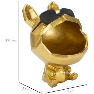 Mauro Ferretti figurina decorativa cane Ø17x23,5 cm oro nero