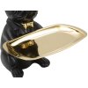 Mauro Ferretti figurina decorativa bulldog con vassoio 19x20x23,5 cm oro nero