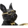 Mauro Ferretti figurina decorativa bulldog con vassoio 19x20x23,5 cm oro nero