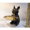 Mauro Ferretti figurina decorativa bulldog con vassoio 19x20x23,5 cm oro nero
