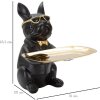 Mauro Ferretti figurina decorativa bulldog con vassoio 19x20x23,5 cm oro nero