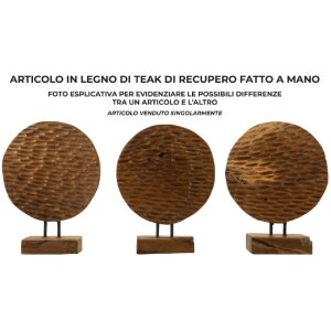 Mauro Ferretti scultura Coin 30x1,5x40 cm marrone teak