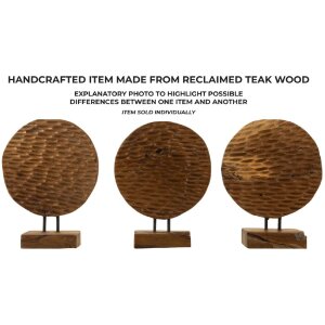 Mauro Ferretti scultura Coin 30x1,5x40 cm marrone teak