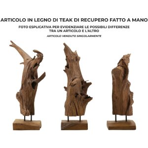Mauro Ferretti scultura Akar 23x27x64 cm marrone teak