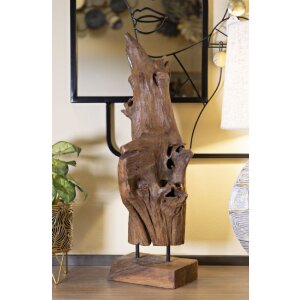 Mauro Ferretti scultura Akar 23x27x64 cm marrone teak