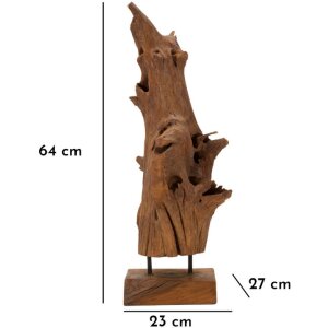 Mauro Ferretti scultura Akar 23x27x64 cm marrone teak
