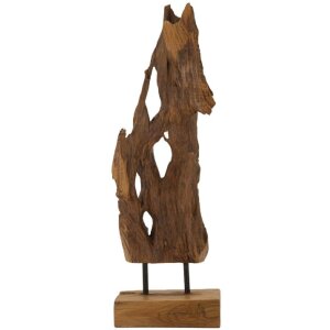 Mauro Ferretti Akar scultura in teak marrone 18x13x55 cm
