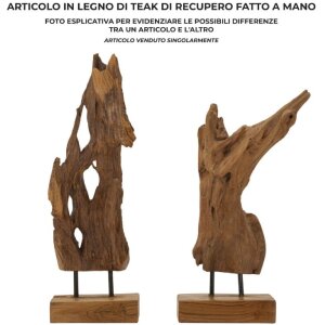 Mauro Ferretti Akar scultura in teak marrone 18x13x55 cm